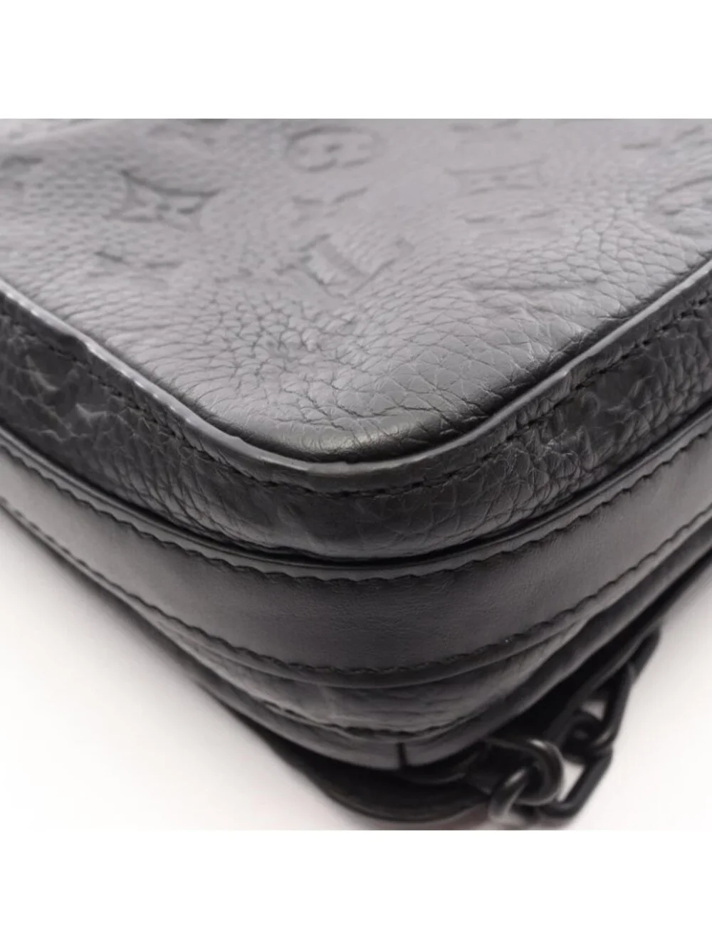 Louis Vuitton Viton Shoulder Bag Steamer Messenger Taurillon Monogram Noir